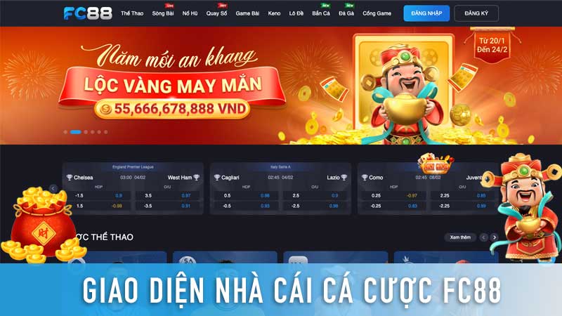 Giao diện nhà cái FC88 (FCB88)